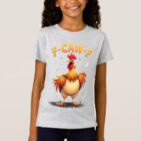 Conception graphique de poulet drôle coq F-CAW-F