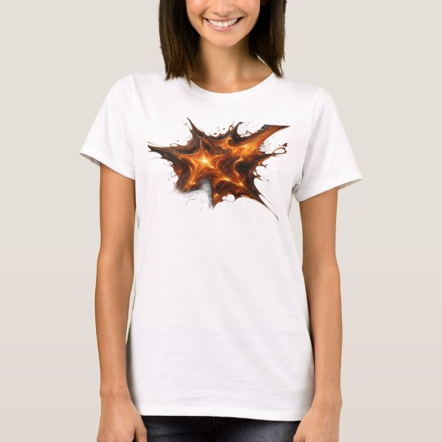 T-shirt Conception Graphique Étoiles Abstraites Rouges Dyn (Devant)