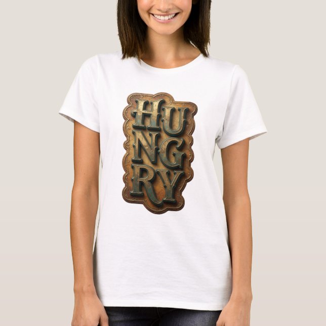 T-shirt Conception graphique HUNGRY Or Épuré (Devant)