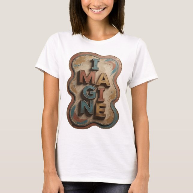 T-shirt Conception graphique IMAGINE Bleu frais (Devant)