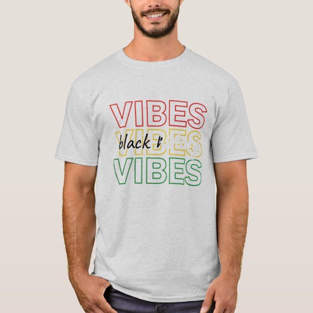 T-shirt Conception Graphique Inspirante Black Vibes (Devant)