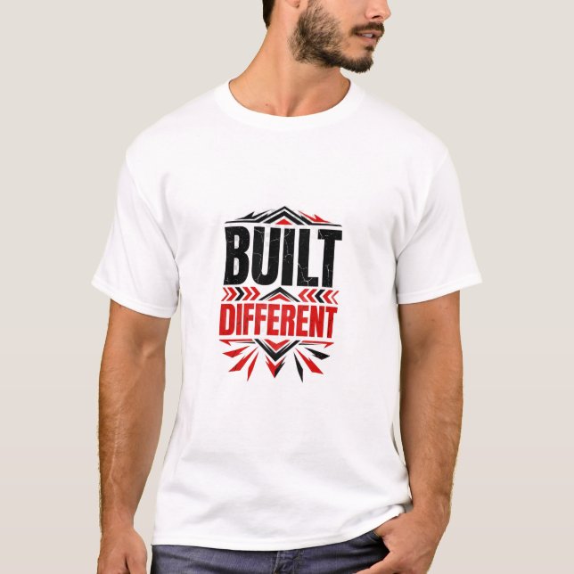 T-shirt Conception Graphique Inspirante Rouge Noir Gras (Devant)