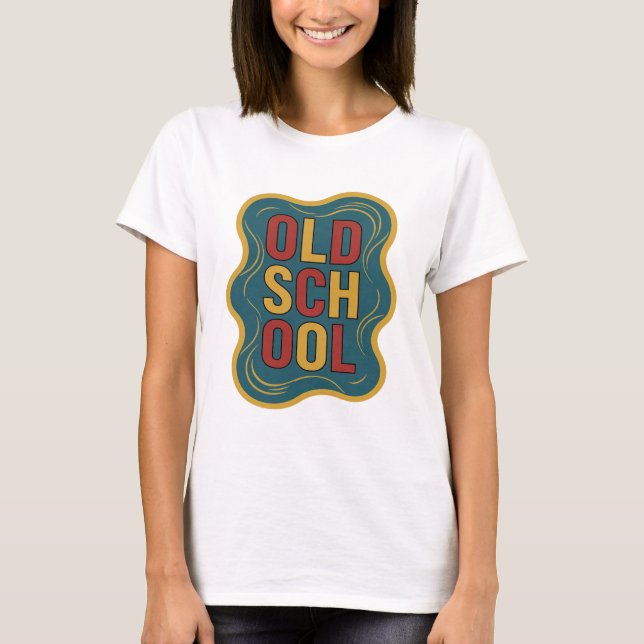 T-shirt Conception graphique jaune branché OLD SCHOOL (Devant)