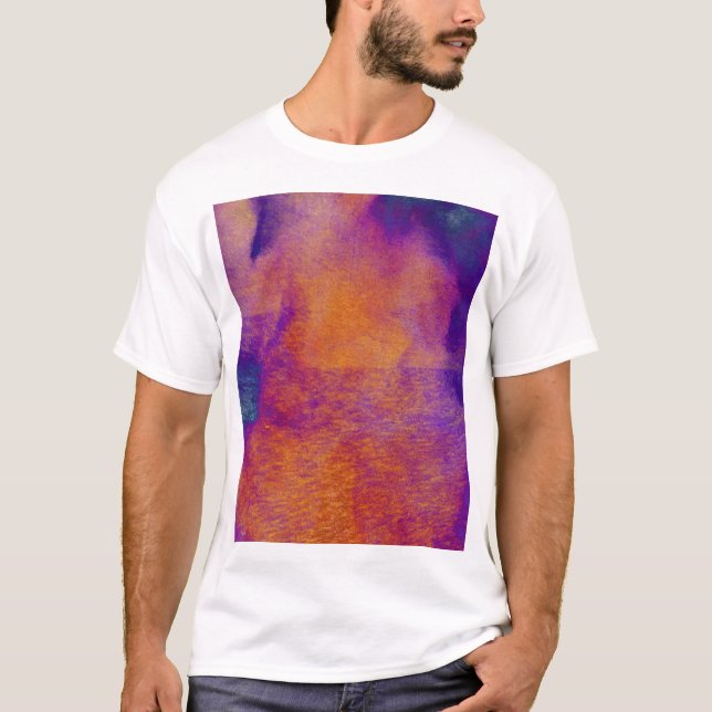 T-shirt Conception graphique moderne pourpre bleue (Devant)