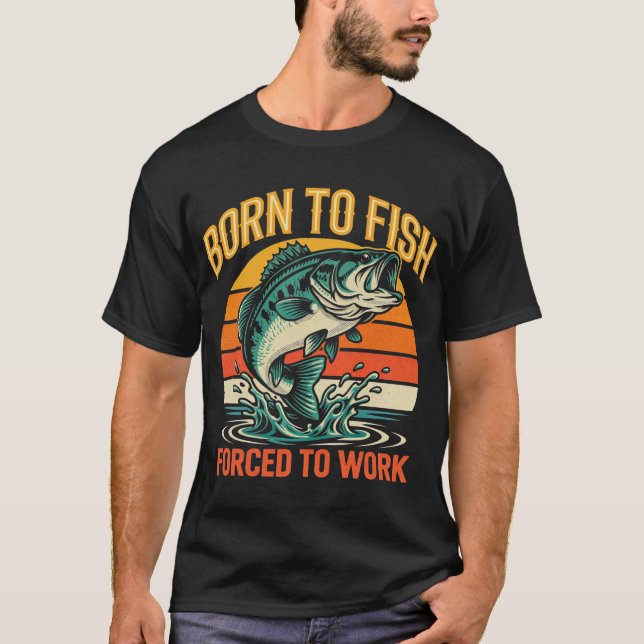 T-shirt Conception Graphique Né pour Pêcher (Devant)