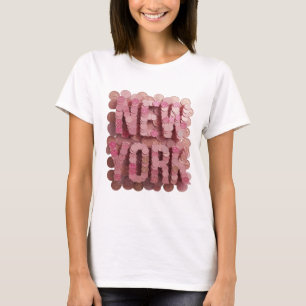 T-shirt Conception graphique NEW YORK Rose classique