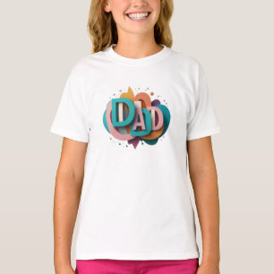 T-shirt Conception graphique « PAPA » 3D colorée Filles