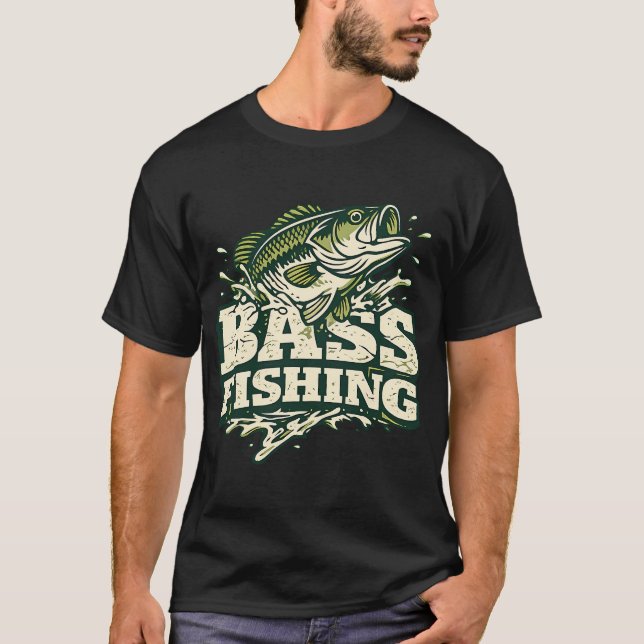 T-shirt Conception Graphique Pêche à la Bass Basse Bouche (Devant)
