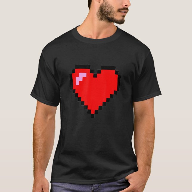 T-shirt Conception graphique Pixel Heart 8 bits (Devant)