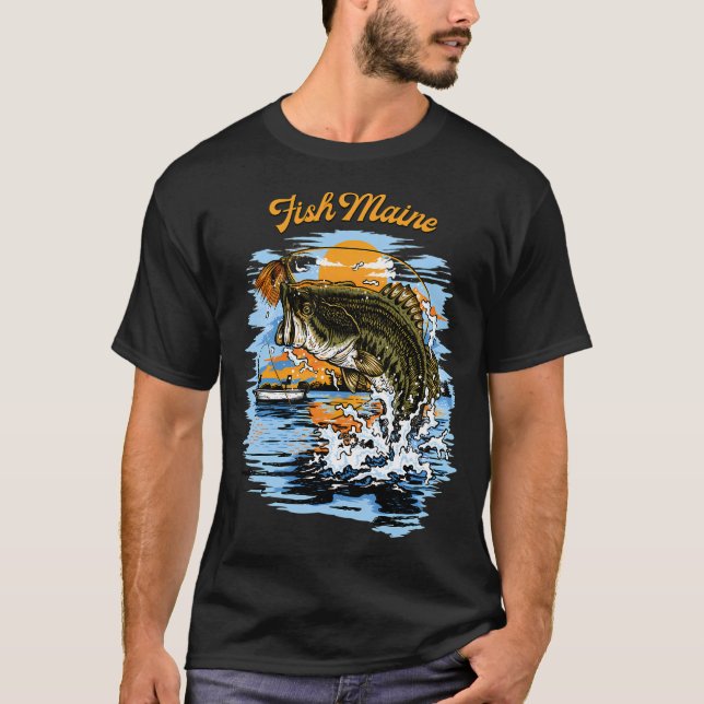 T-shirt Conception graphique pour la pêche au black bass à (Devant)
