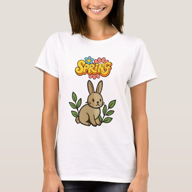 T-shirt Conception graphique rétro années 70 de lapin de p (Devant)