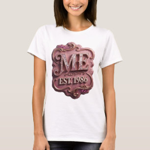 T-shirt Conception graphique rose artistique ME EST 1986