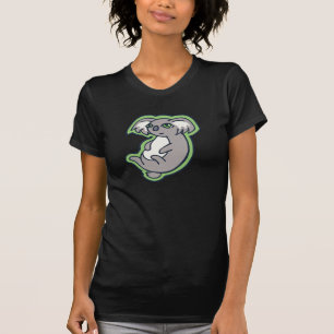 T-shirt Conception grise de détente de dessin de vert de