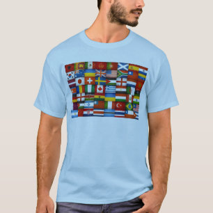 T-shirt Conception grunge de collage de drapeaux du monde