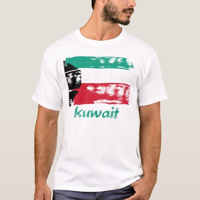 T-shirt Conception grunge koweitienne de drapeau (Devant)
