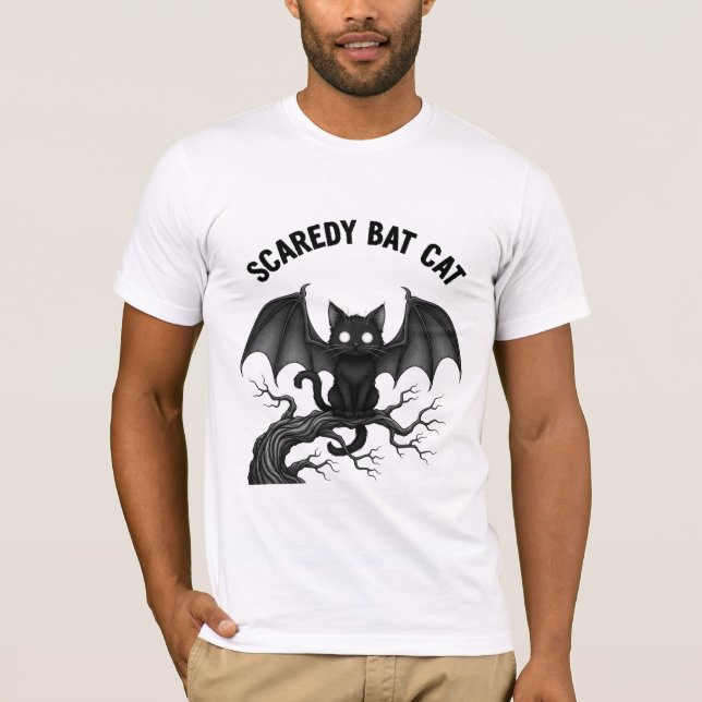 T-shirt Conception Halloween gothique Chat Chauve-Souris P (Devant)