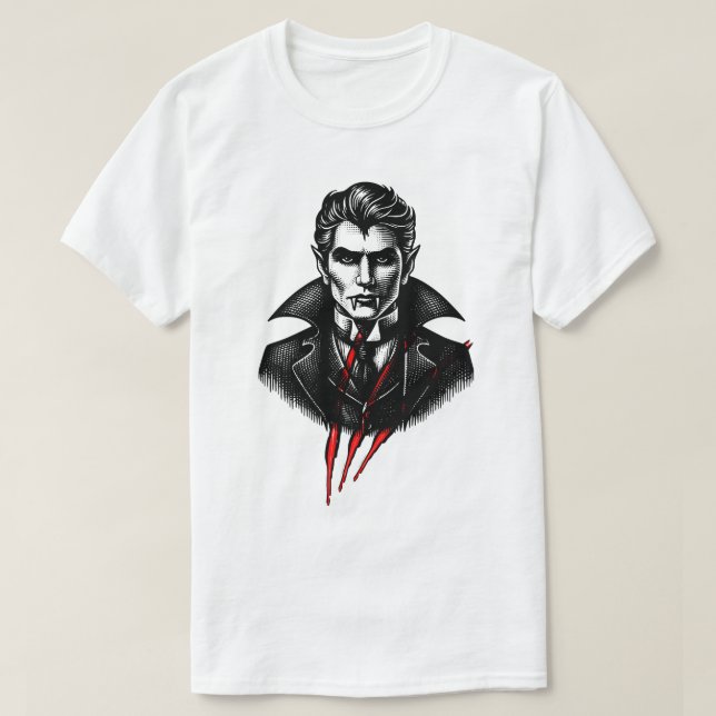 T-shirt Conception Halloween Vampire Griffe Rouge Tranche  (Design devant)