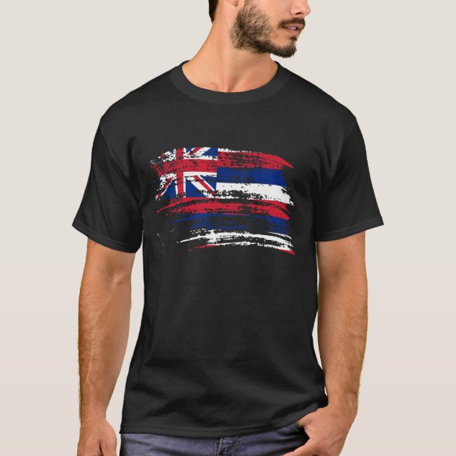 T-shirt Conception hawaïenne fraîche de drapeau (Devant)