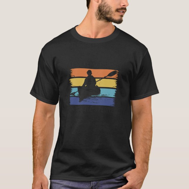 T-shirt Conception humoristique de kayak de pêche paisible (Devant)