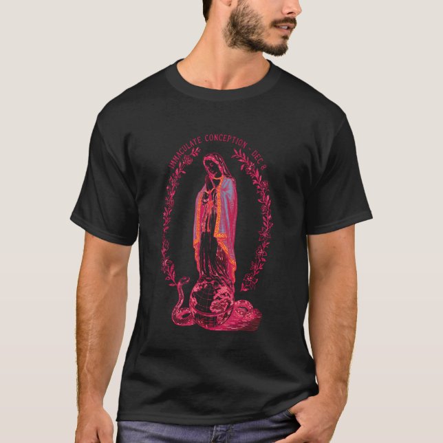 T-shirt Conception Immaculée 8 déc Vierge Marie Catholique (Devant)