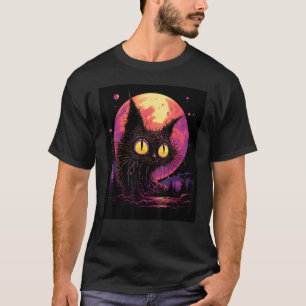 T-shirt Conception intrigante de silhouette de chat votre
