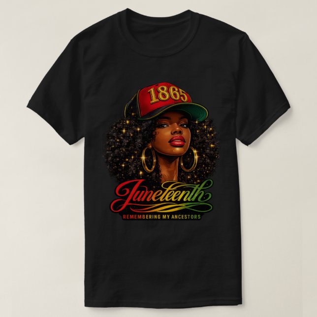 T-shirt Conception Juneteenth 1865 en souvenir des ancêtre (Design devant)