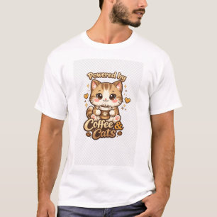 T-shirt Conception Kawaii Chat Mignon Amateur de Café - Al