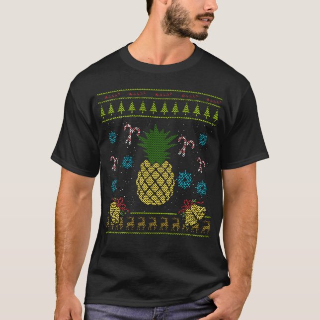 T-shirt Conception laide de chandail de Noël drôle (Devant)