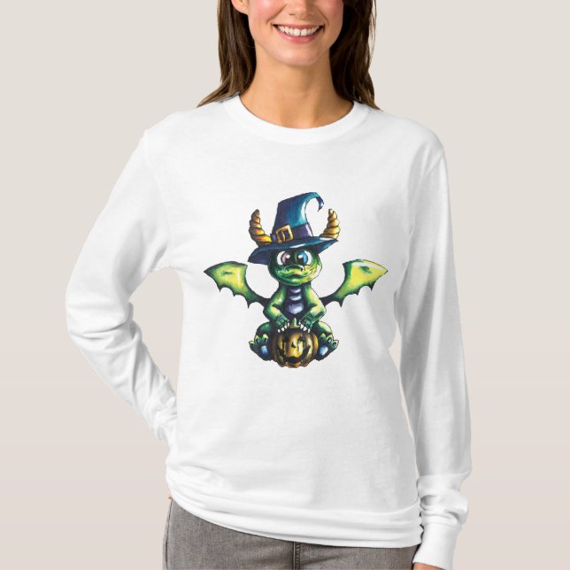 T-shirt Conception magique du dragon d'Halloween (Devant)