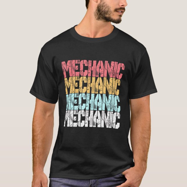 T-shirt Conception mécanique rétro en panne (Devant)