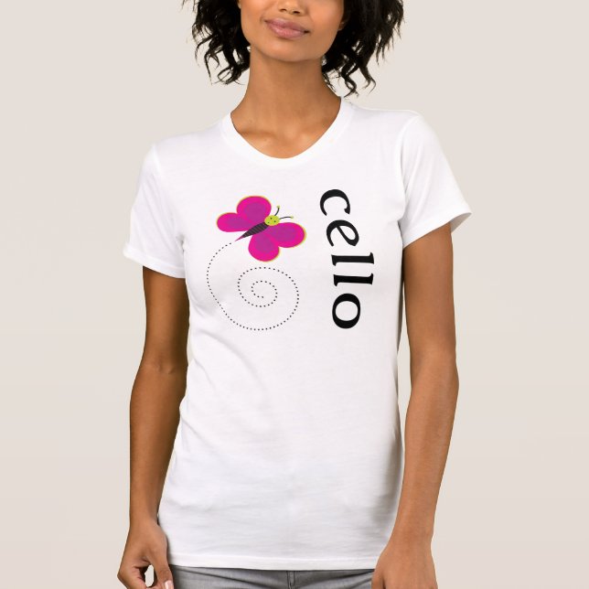 T-shirt Conception mignonne de musique de papillon de (Devant)