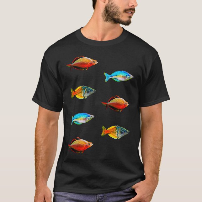 T-shirt Conception mignonne de poisson arc-en-ciel pour le (Devant)