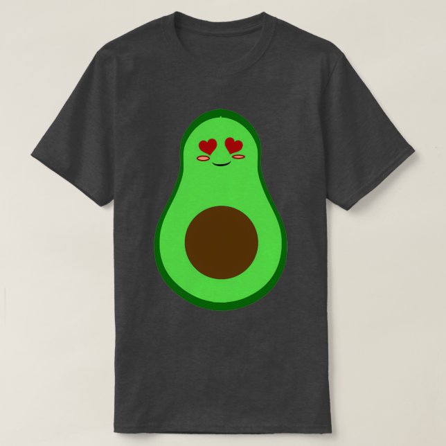 T-shirt Conception mignonne d'un avocat aux yeux de coeur  (Design devant)