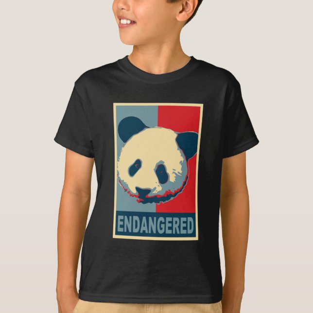 T-shirt Conception mise en danger d'art de bruit de panda (Devant)