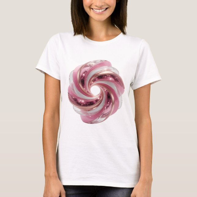 T-shirt Conception moderne de galaxie spatiale argentée Ed (Devant)