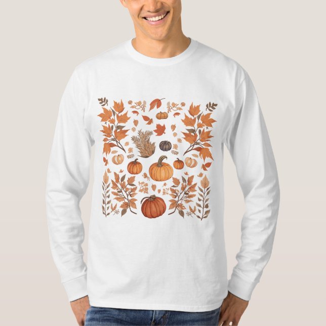 T-shirt Conception motif d'automne (Devant)