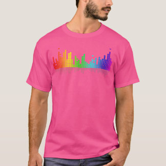 T-shirt Conception musicale de l'égaliseur arc-en-ciel