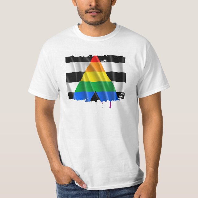 T-SHIRT CONCEPTION ONDULEUSE DE DRAPEAU DROIT D'ALLIÉ (Devant)