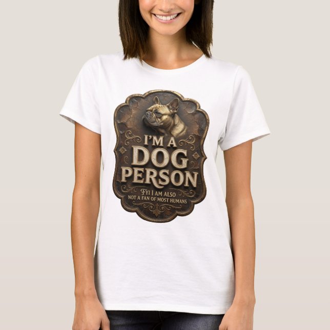 T-shirt Conception Or Jaune JE SUIS UNE PERSONNE CHIEN (Devant)