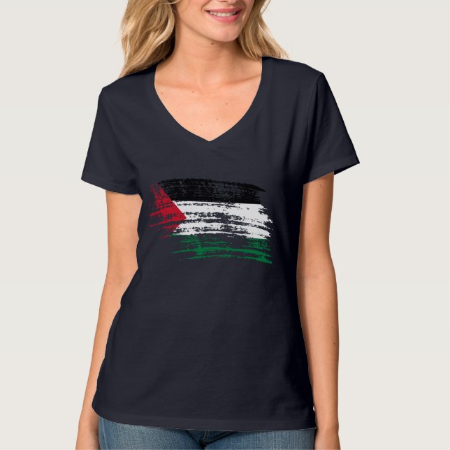 T-shirt Conception palestinienne fraîche de drapeau (Devant)