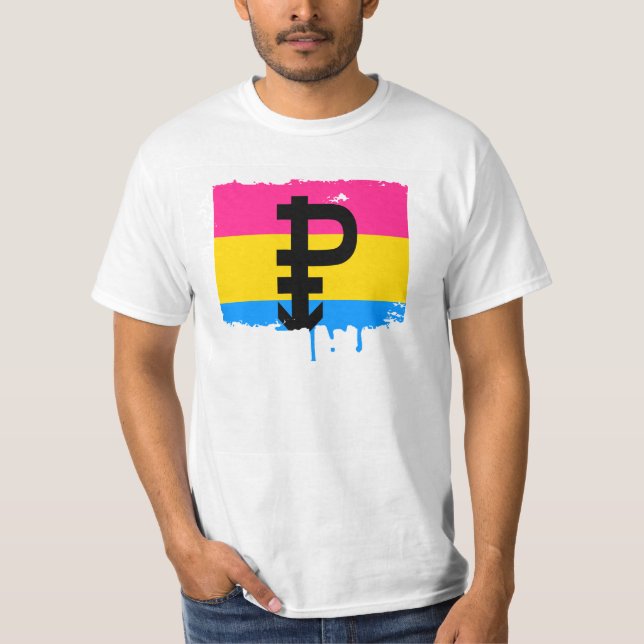 T-SHIRT CONCEPTION PANSEXUAL DE RAYURES DE DRAPEAU DE (Devant)