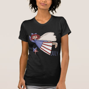 T-shirt Conception patriotique d'été d'ange de juillet