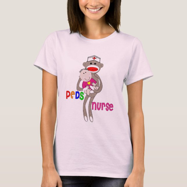 T-shirt Conception pédiatrique de singe de chaussette (Devant)