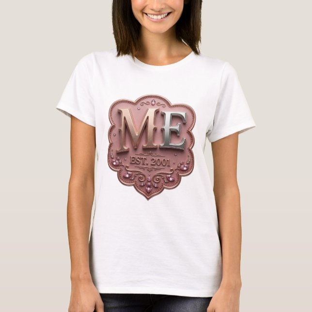 T-shirt Conception personnalisée argentée ludique ME EST 2 (Devant)