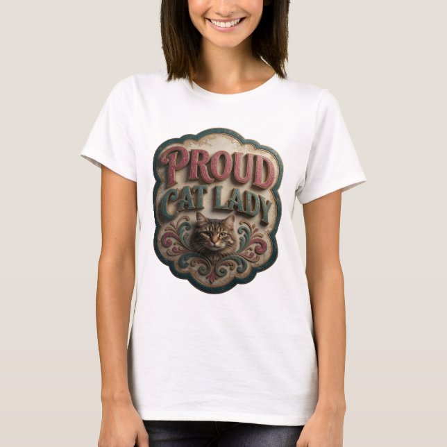 T-shirt Conception personnalisée Chatte Fière Rose Clair P (Devant)