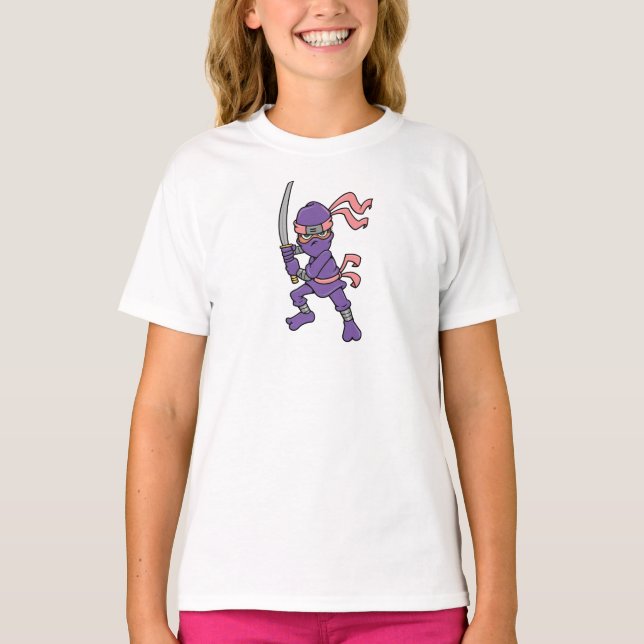 T-shirt Conception personnalisée de Ninja pourpre (Devant)