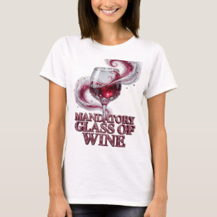 T-shirt Conception personnalisée de verre de vin obligatoi