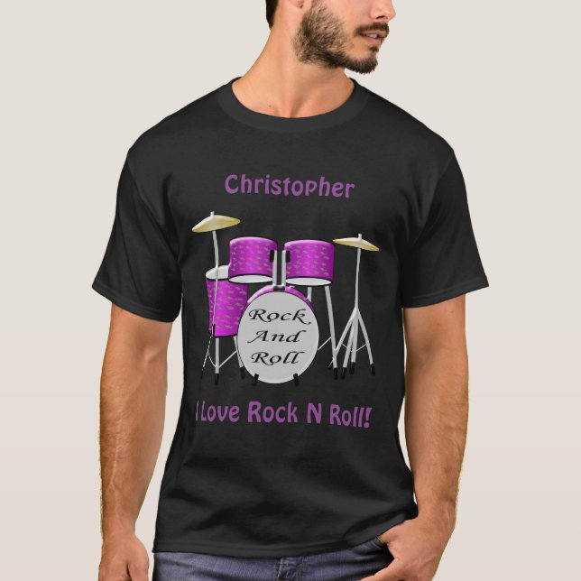 T-shirt Conception personnalisée du kit de batterie (Devant)