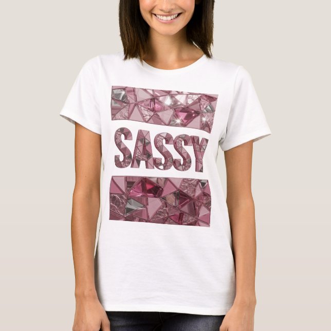 T-shirt Conception personnalisée SASSY rose croquant (Devant)
