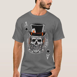 T-shirt Conception Poker vintage Ace De Spades Chip Skull